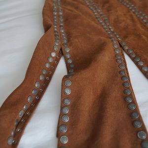 LAMARQUE Kailasa Embellished Suede Slit Skirt